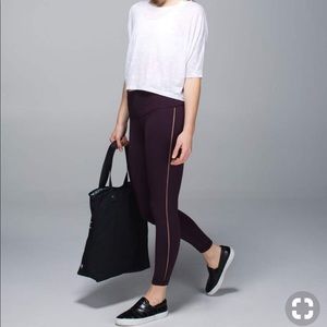 Lululemon High Times Pant Mesh, Black Cherry.